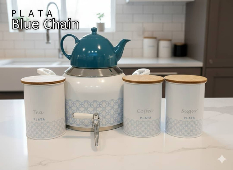 ست ۵ پارچه کتری وقوری مدلBlue chail