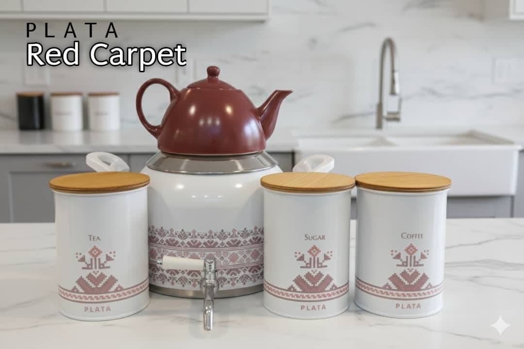 ست ۵ پارچه کتری قوری مدل Red carpet