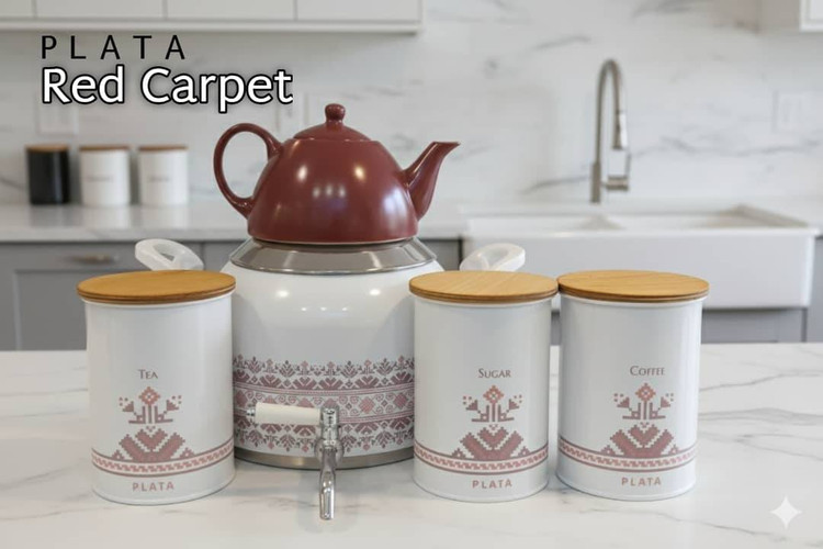 ست ۵ پارچه کتری قوری مدل Red carpet