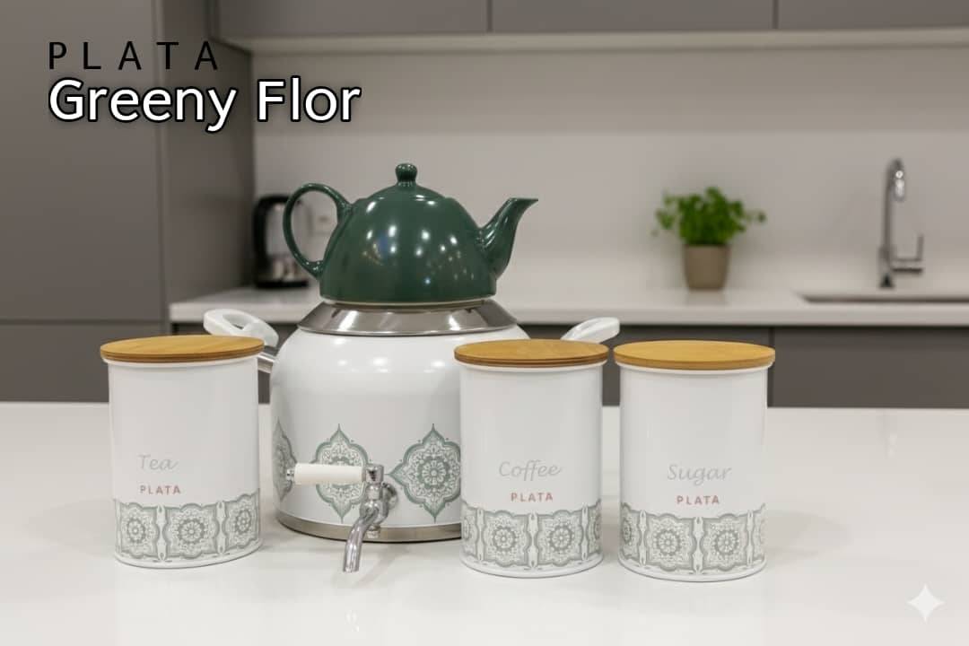 ست ۵ پارچه کتری قوری مدلGreeny Flor