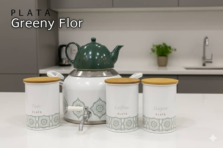 ست ۵ پارچه کتری قوری مدلGreeny Flor